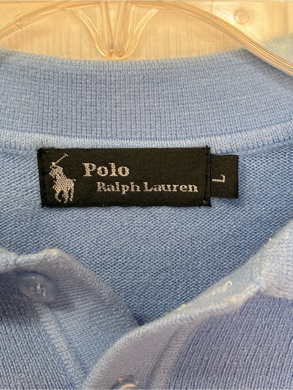 Polo Ralph Lauren Cashmere Polo Sweater Men’s Large Blue Soft Preppy Old Money